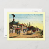 トロリーステーション、バスビーチ、ブルックリンヴィンテージ ポストカード (正面/裏面)