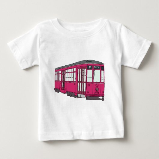 トロリートロリーバスの市街電車の市街電車のTrolleycar車 ベビーTシャツ (正面)