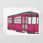 トロリーバス路面電車トロリーカー車 ポストカード (正面/裏面)