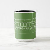 トロリー列車の市街電車の白 +あなたの姓 マグカップ (中央)