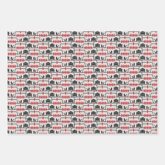 トロリー問題のラッピング紙(3デザイン) ラッピングペーパーシート (正面)