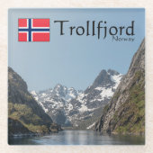 トロルフィヨルドロフテン ガラスコースター (正面)