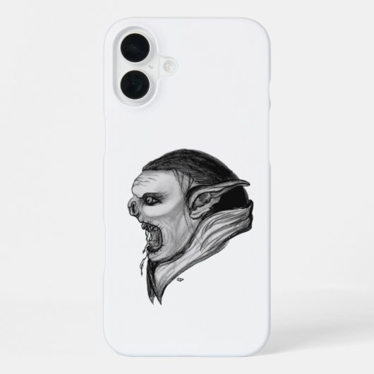 トロルブラックアンドホワイトデザイン iPhoneケース (裏面)