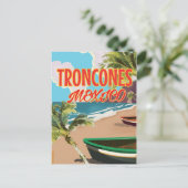 トロンコネスビーチ メキシコ旅行ポスター ポストカード (スタンド正面)