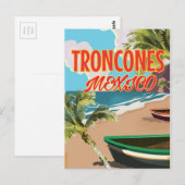 トロンコネスビーチ メキシコ旅行ポスター ポストカード (正面/裏面)