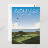 トロンサウスアイルシャースコットランドゴルフ ポストカード (正面/裏面)