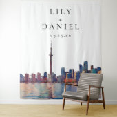 トロントのスカイライン ウェディング フォト 背景 タペストリー (インサイチュ)