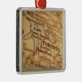 トロントのヴィンテージの地図 メタルオーナメント (右)