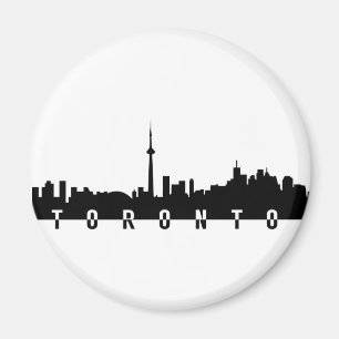 トロントの都市景観のカナダ都市記号の黒のsilhoue マグネット