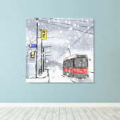トロントの雪の日 キャンバスプリント (インサイチュ (ウッドフロア))