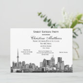 トロントエッチDIY BGカラースウィート16 Wht 招待状 (スタンド正面)