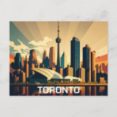 トロントオンタリオヴィンテージサンセットシティスケープ ポストカード (正面)