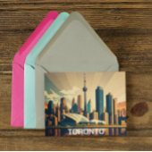トロントオンタリオヴィンテージサンセットシティスケープ ポストカード