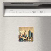 トロントオンタリオヴィンテージサンセットシティスケープ マグネット (インサイチュ (食洗機))