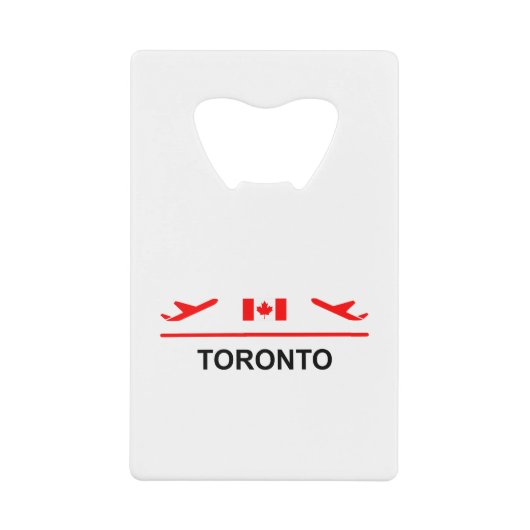 トロントカナダエアポート飛行機ライトカラー クレジットカード栓抜き (正面)