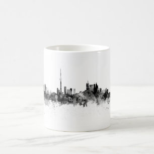 トロントカナダスカイライン白黒 コーヒーマグカップ