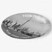 トロントカナダブラックアンドホワイトカスタムヴィンテージ ペーパープレート (アングル)