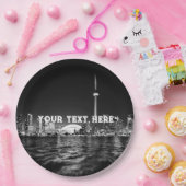 トロントカナダブラックアンドホワイトカスタムヴィンテージ ペーパープレート (パーティー)