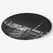 トロントカナダブラックアンドホワイトカスタムヴィンテージ ペーパープレート (アングル)