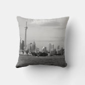 トロントカナダブラックアンドホワイトヴィンテージカスタムThro クッション (裏面)