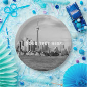 トロントカナダブラックアンドホワイトヴィンテージペカスタムープ ペーパープレート (パーティー)