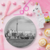 トロントカナダブラックアンドホワイトヴィンテージペカスタムープ ペーパープレート (パーティー)