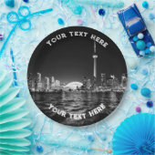 トロントカナダブラックアンドホワイトヴィンテージペカスタムープ ペーパープレート (パーティー)