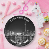 トロントカナダブラックアンドホワイトヴィンテージペカスタムープ ペーパープレート (パーティー)