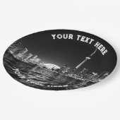 トロントカナダブラックアンドホワイトヴィンテージペカスタムープ ペーパープレート (アングル)