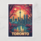 トロントカナダヴィンテージアートトラベルイラストレーション ポストカード (正面)