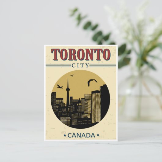 トロントカナダヴィンテージトラベルオンタリオアート ポストカード (スタンド正面)