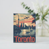 トロントカナダヴィンテージレトロ旅行イラストレーション ポストカード (スタンド正面)