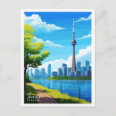 トロントカナダヴィンテージ旅行イラストレーション ポストカード (正面)