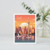 トロントカナダヴィンテージ旅行イラストレーション ポストカード (スタンド正面)