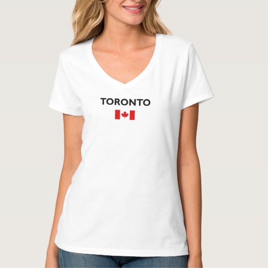 トロントカナダ国旗のライトカラー Tシャツ (正面)