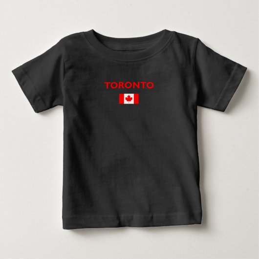 トロントカナダ国旗の濃い色 ベビーTシャツ (正面)