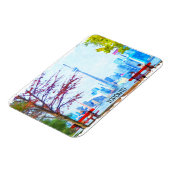 トロントクールオンタリオパノラマシティスケープ水彩 マグネット (左側)