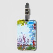 トロントクールオンタリオパノラマシティスケープ水彩 ラゲッジタグ (正面縦)