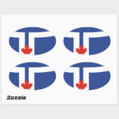 トロントシティ国旗のカナダ国 楕円形シール (シート)