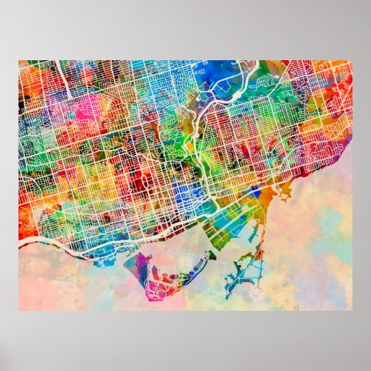 トロントシティ通りの地図 ポスター (正面)