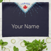 トロントスカイラインオンタリオレトロカナダヴィンテージ キッチンタオル (折り畳み)