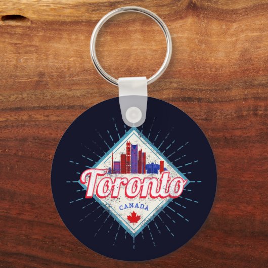 トロントスカイラインオンタリオレトロカナダヴィンテージ キーホルダー (正面)