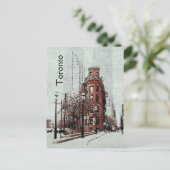 トロントフラットアイアン建物 – レトロスタイル ポストカード (スタンド正面)
