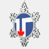 トロント国旗、オンタリ スノーフレークピューターオーナメント (右)