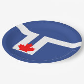 トロント市国旗（カナダ） ペーパープレート (アングル)