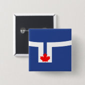 トロント市国旗（カナダ） 缶バッジ (正面&裏面)