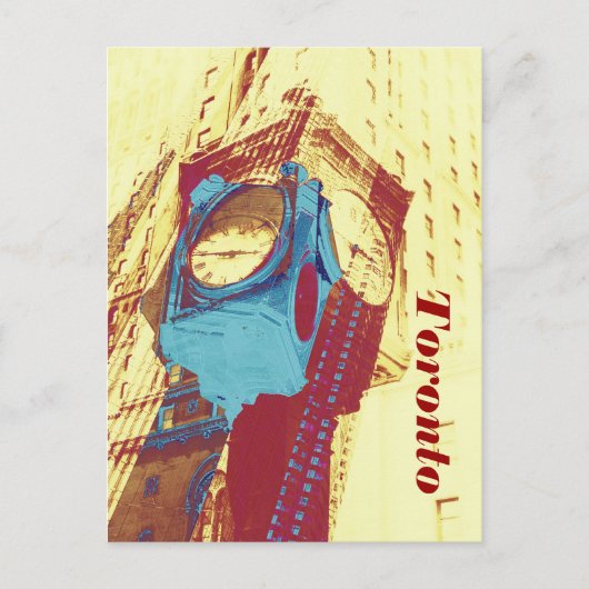 トロント時間 – ユニオン駅による古いクロック ポストカード (正面)