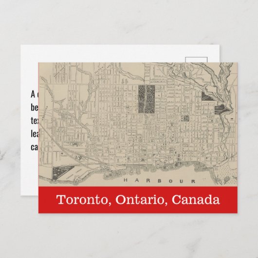 、トロント歴史的、カナダのヴィンテージの地図 ポストカード (正面/裏面)