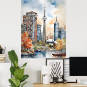 トロント水彩画 ポスター (ホームオフィス)