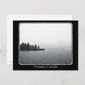 トロント港の天窓が～と共に雨の中を縁ど走る ポストカード (正面/裏面)